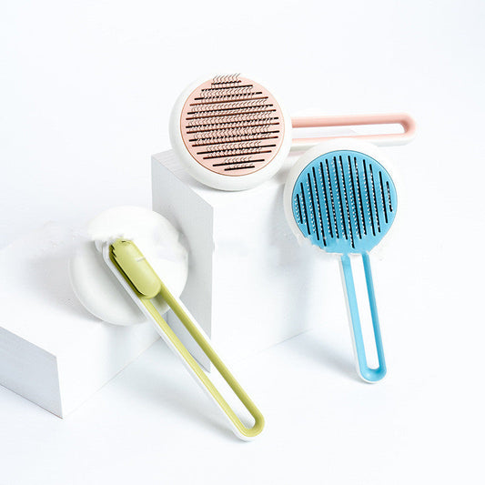 KFX-9252925 Pet Hollow Hair-Melting Comb for Cats & Dogs - Pink, Blue, Fruit Green, Lightweight ABS Material