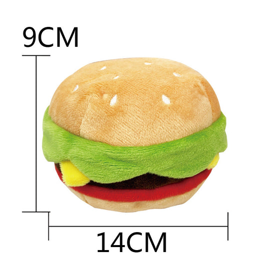 KFX-9269437 Pet Voice Interactive Food-Themed Dog Toy Collection: Hamburger, Pizza, Donut & More