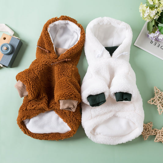 KFX-9273661 Cozy Double Layer Plush Two-Piece Pet Clothes for Autumn and Winter