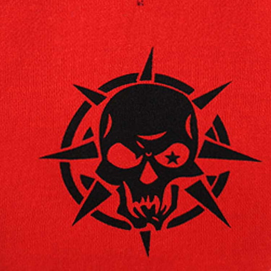 KFX-9274941 Scary Skull Fleece Hooded T-Shirt for Pets in Black, Red, Green - Cozy Polyester Sweater