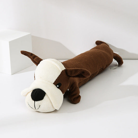 KFX-9276989 Plush Dog Sound Toy for Dental Care and Stress Relief - Available in Yellow, White, Brown