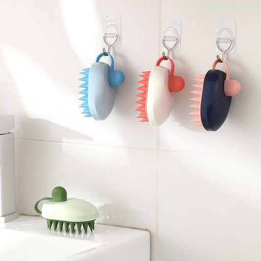 KFX-9291453 Creative Soft Gel Bath and Pet Shampoo Brush Massager - TPR/ABS, 6.4x11.4x7cm
