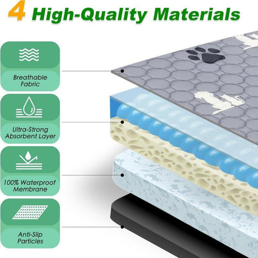 KFX-9291709 Machine Washable Reusable Pet Pee Pads with Cat and Dog Pattern in Various Sizes