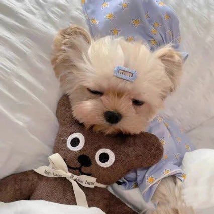 KFX-9300157 Korean Spring Blue Star-Patterned Cotton Pajama Suit for Pets