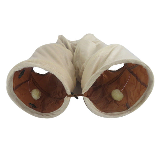 KFX-9300669 Collapsible Short Plush and Oxford Cloth Cat Tunnel, 25X120CM