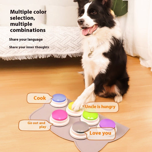 KFX-9308733 Pet Communication Button Dog Voice Toy - Various Colors Available, Recording & Non-Recording Options, Durable Plastic