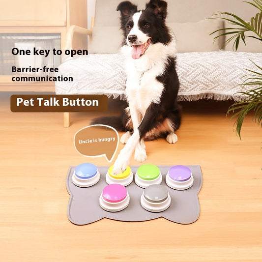 KFX-9308733 Pet Communication Button Dog Voice Toy - Various Colors Available, Recording & Non-Recording Options, Durable Plastic