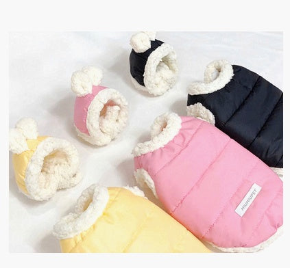 KFX-9311549 Cozy Cotton-Padded Casual Pet Clothes in Yellow, Black, and Pink