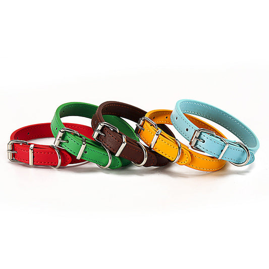 KFX-9314877 PU Dog Collar - Size S 1.0*30, Size M 1.5*30, Durable and Comfortable Design