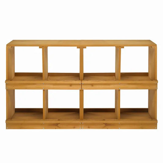 KFX-9318845 Wooden Nesting Box for Chickens and Ducks with 8 Compartments, Ideal for Egg Laying