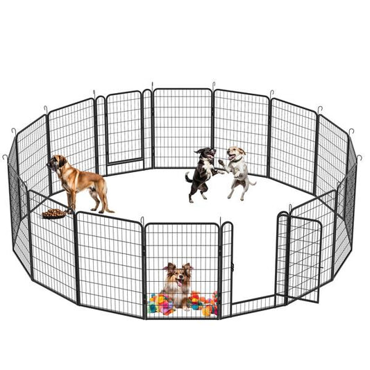 KFX-9335741 Durable Heavy-Duty Metal Pet Fence with Rust-Resistant Coating - Easy Installation and Versatile Shapes