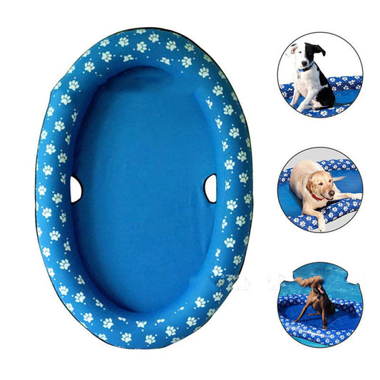 KFX-9341757 Inflatable Dog Swimming Pool Hammock - Portable Pet Floating Bed for Summer Fun