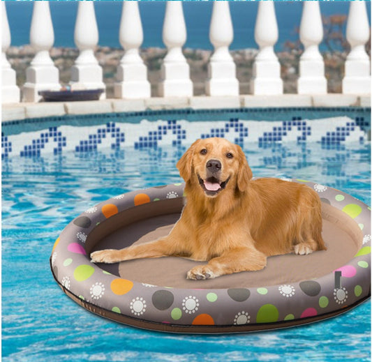KFX-9341757 Inflatable Dog Swimming Pool Hammock - Portable Pet Floating Bed for Summer Fun