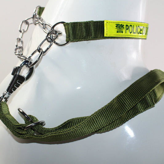 KFX-9360957 Reflective Dog Traction Rope for Large Dogs - Durable PP Material, Black and Green