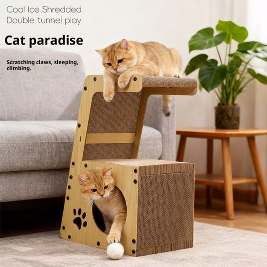 KFX-9367101 Multifunctional Corrugated Paper Cat Scratching Board and Bed with Replacement Core
