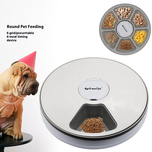 KFX-9378493 Automatic Pet Feeder with Intelligent Timing for Dogs and Cats - White Plastic Design