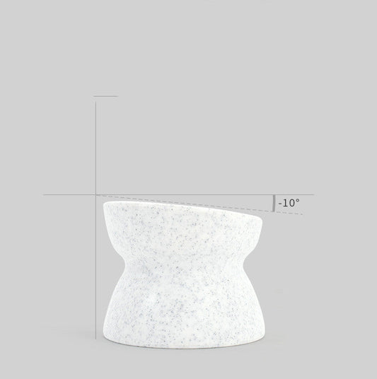 KFX-9378621 Elevated Dark Gray and White Cat Bowl for Cervical Spine Protection
