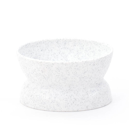 KFX-9378621 Elevated Dark Gray and White Cat Bowl for Cervical Spine Protection
