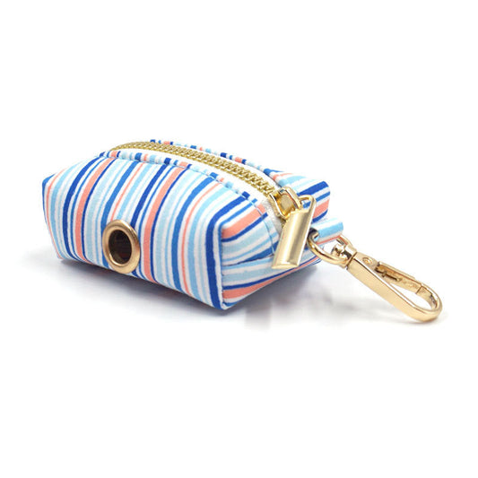 KFX-9387965 Striped Print Pet Chest Harness and Leash Set with Trash Bag and Ribbon