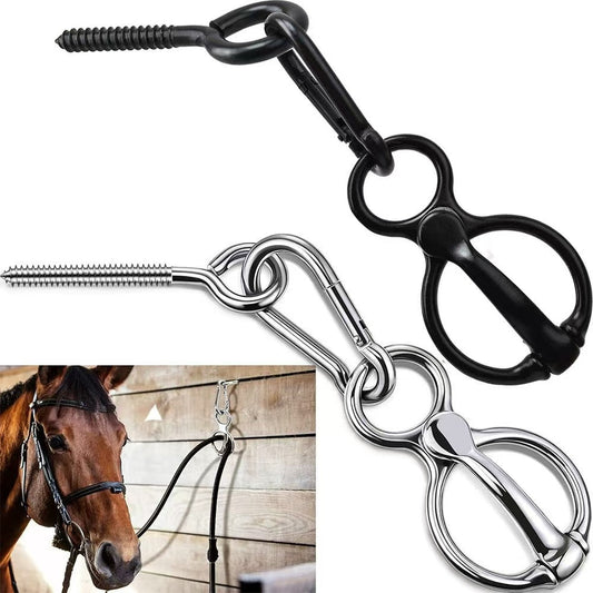 KFX-9393725 High Strength Silver and Black Carbon Steel Horse String Clips - Set of 3
