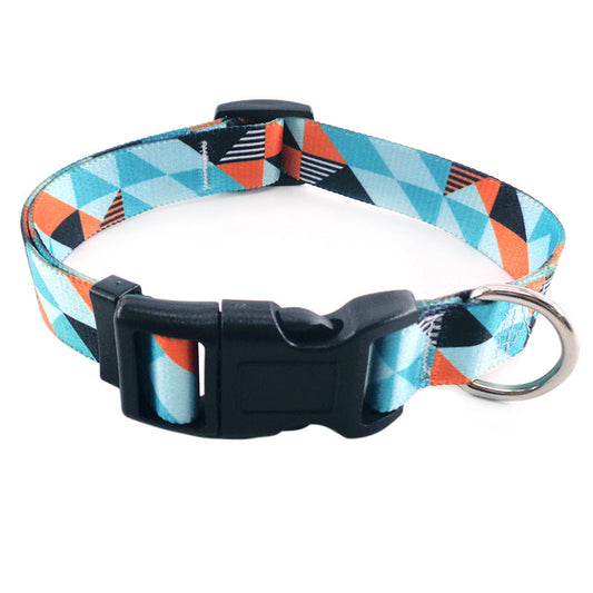 KFX-9401661 Bohemian Style Digital Printing Dog Collar - Colorful Polyester Design in Various Sizes