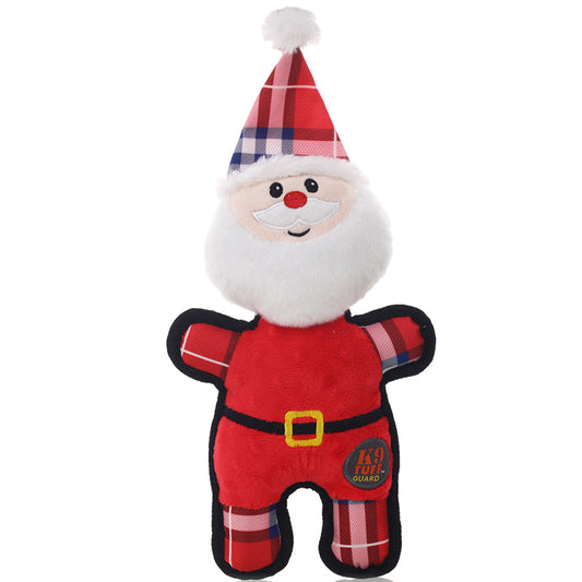 KFX-9407037 Christmas Plush Bite-Resistant Interactive Dog Toy - Gingerbread Man & Deer
