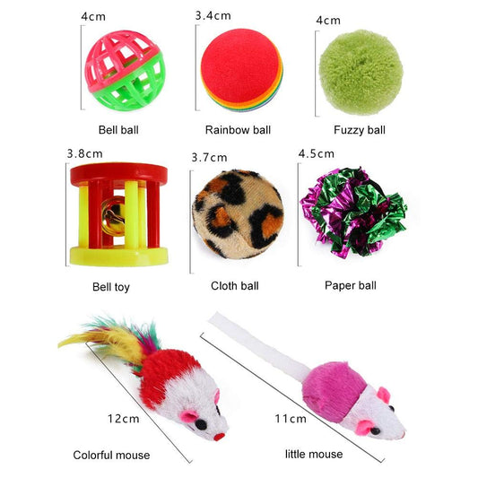 KFX-9415997 Cat Play Stick for Training and Comfort - Cotton Rope Toy Set (21 Pieces, 35x35x8cm)