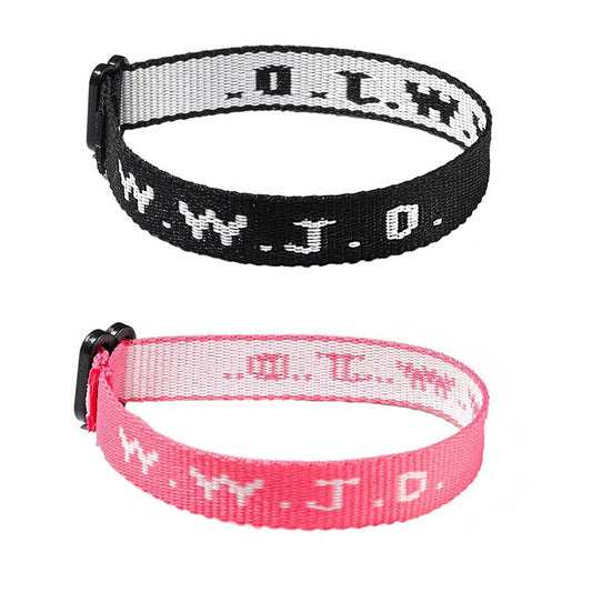 KFX-9435069 Adjustable Jacquard Printed Wrist Strap Bracelet for Unisex - Multiple Colors Available