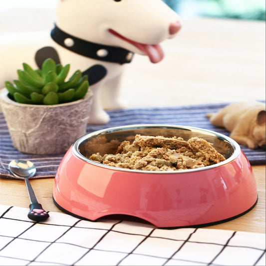 KFX-9444157 Classic Round Stainless Steel Food Bowls for Dogs and Cats - Various Colors and Sizes