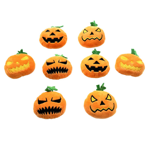 KFX-9446589 Halloween Pumpkin Cat Toy - Bite-Resistant Plush Molar Relief Stuffy for Pets