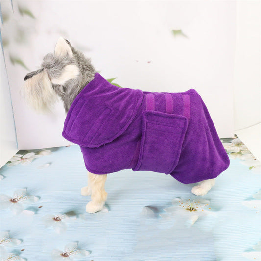 KFX-9452093 Microfiber Bathing Pet Drying Towel - Cotton, Absorbent, Available in Purple and Red, Sizes S to XL