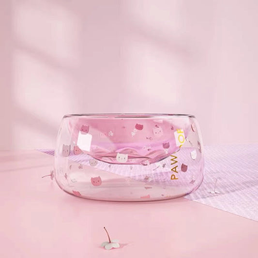 KFX-9459645 Medium Cat's Claw Glass Bowl with Optional Cushion - Stylish Pet Accessory