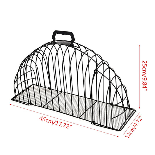 KFX-9472829 Stainless Steel Cat Bath and Transport Cage for Pets Under 3 kg - Compact Size 46.5*14*17.5cm
