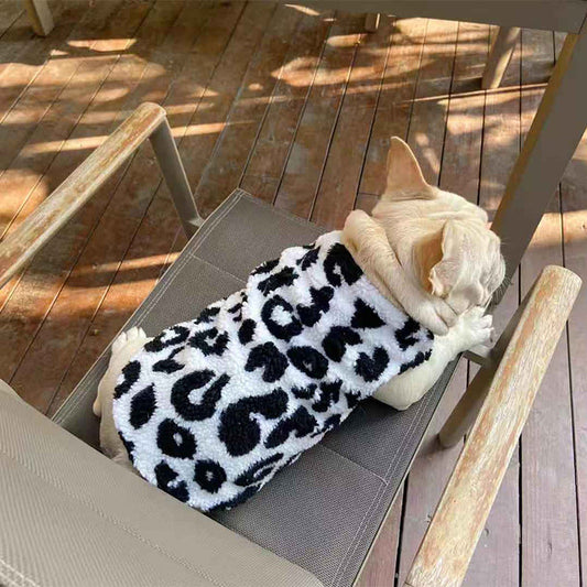 KFX-9477309 Thickened Cow Leopard Print Vest for Everyday Wear in Black and White