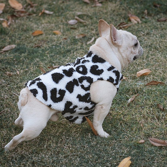 KFX-9477309 Thickened Cow Leopard Print Vest for Everyday Wear in Black and White