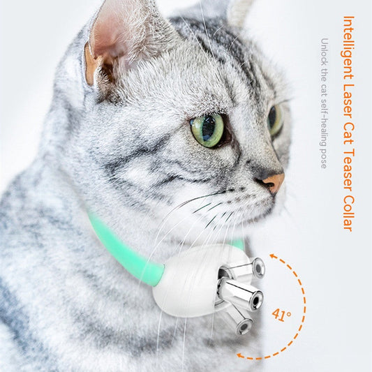 KFX-9488445 Automatic Laser Cat Teaser Collar - Rechargeable & Durable Pet Toy for Playtime Fun