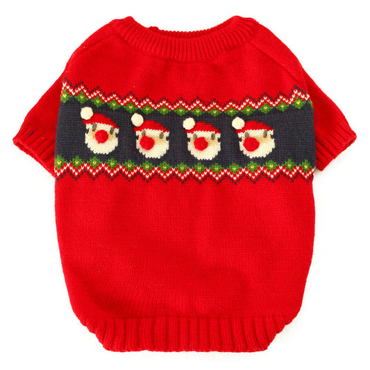 KFX-9490237 Cozy Red Acrylic Pet Christmas Sweater for Dogs and Cats