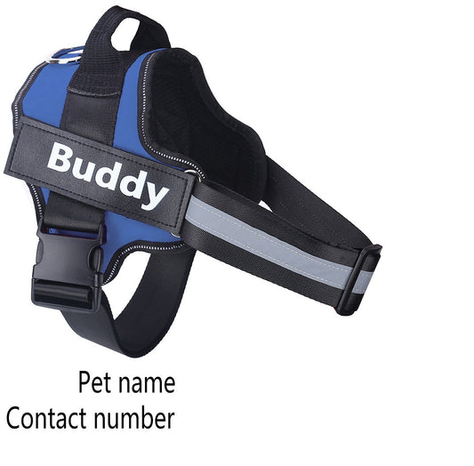 KFX-9497277 Reflective No-Pull Adjustable Dog Harness with Personalized Patch for Small to Large Dogs