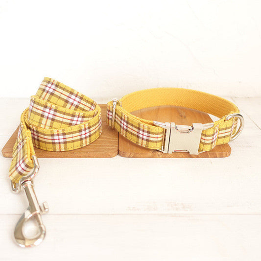 KFX-9499965 Bowknot Design Dog Collar and Drawstring Leash Set for Small to Large Breeds