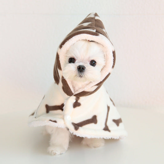 KFX-9503549 Thickened Fleece-Lined Pet Shawl Blanket in Multiple Colors and Sizes