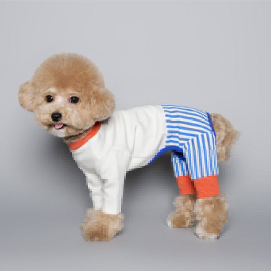 KFX-9504317 Stylish Striped Cotton Jumpsuit for Pets