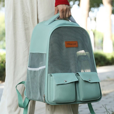 KFX-9515709 Breathable Foldable Pet Backpack with Large Capacity - Available in Soft Oxford Cloth