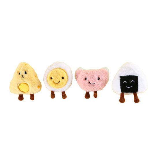 KFX-9518909 Plush Cat Toy with Built-in Bell - Fun Food Designs in Gift Box
