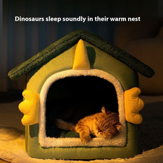 KFX-9529021 Super Cozy Cat Nest with Soft Cushion and Blanket for All Seasons