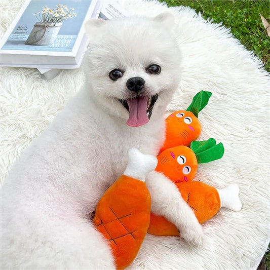 KFX-9538109 Plush Chicken Leg Dog Chew Toy - Soft Durable Design for Small to Medium Dogs and Puppies