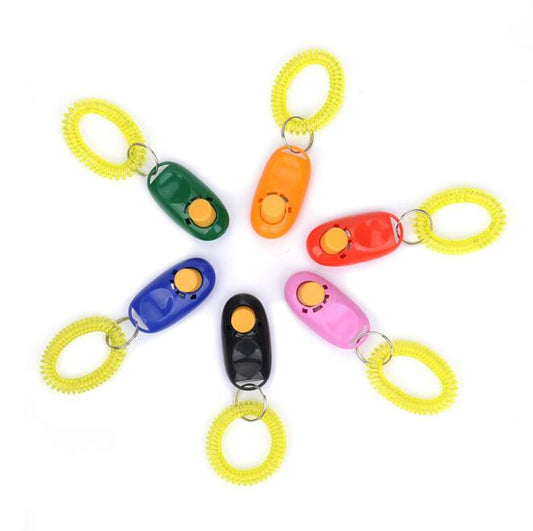 KFX-9552829 Dog Training Clicker with Key Ring and Wrist Strap - 7 Color Options