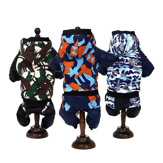 KFX-9562173 Camouflage Hooded Pet Clothing for Autumn and Winter - Available in Multiple Sizes