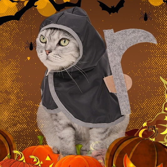 KFX-9569853 Black Cat Dress Up Cloak for Pets - Polyester Casual Style Apparel