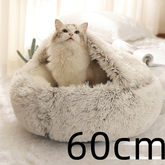 KFX-9579837 Cozy Cocoon Pet Bed for Dogs and Cats, Soft Plush Calming Bed for Relaxation and Joint Support
