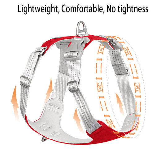 KFX-9584061 Reflective Nylon Pet Chest Harness with Traction Rope, Breathable and Adjustable